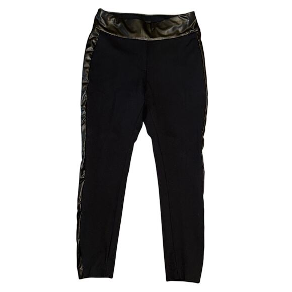 Express Women’s Leggings, black with faux leather trim, size small - Picture 1 of 9